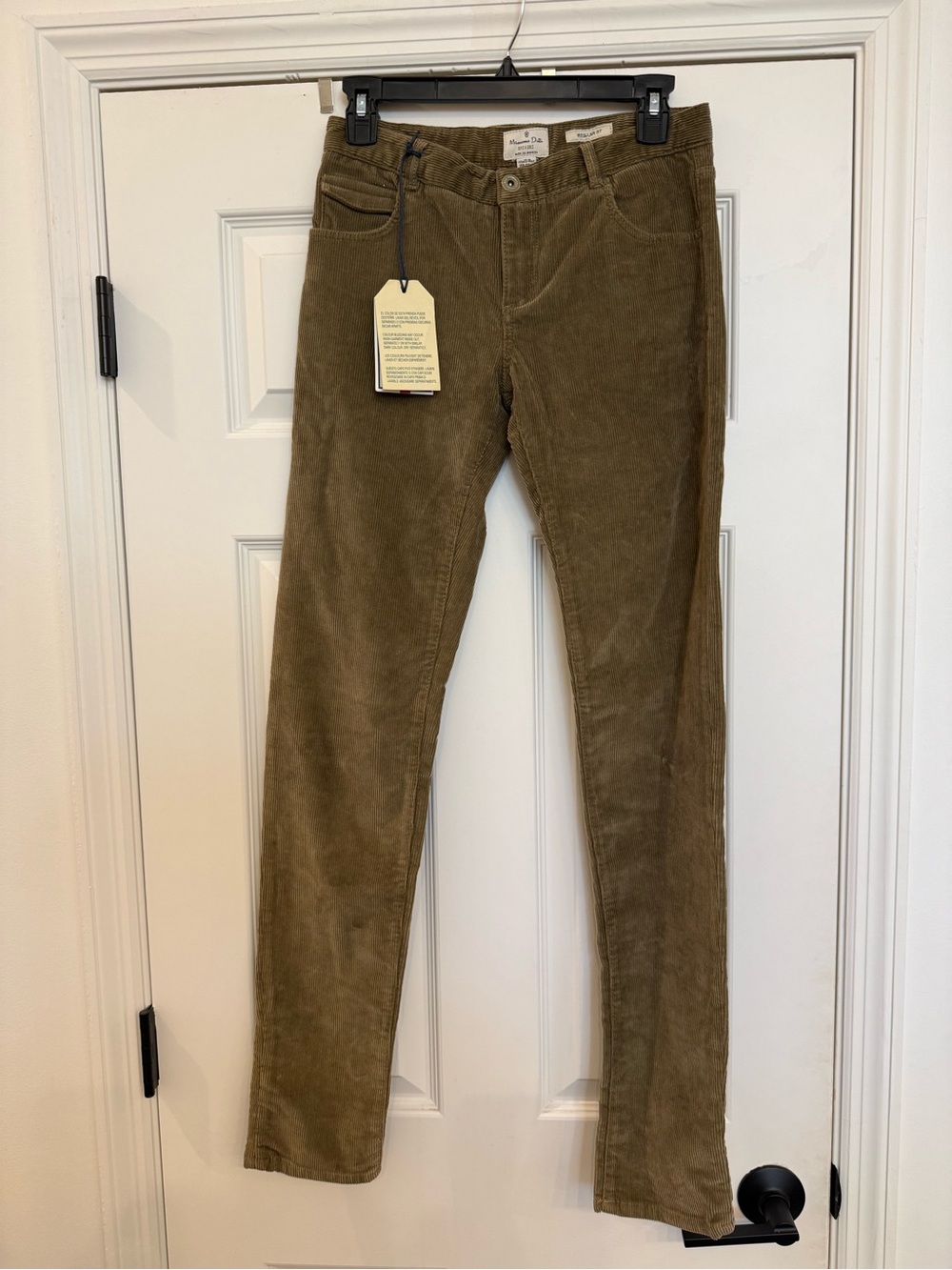 NWT Massimo Dutti Boys & Girls Tan Corduroy Pants Sz 13 14 Regular Fit